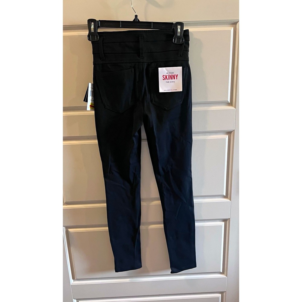 Celebrity Pink Women's Black Solid Denim Skinny Jeans High Rise 5-Pocket Button
